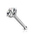 Prong Set Round CZ Surgical Steel Ball Back Nose Stud