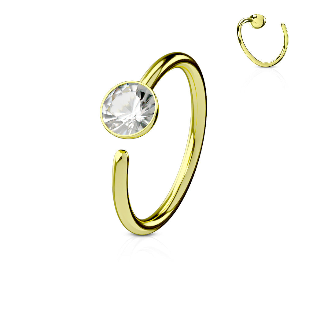 Single CZ Surgical Steel Nose Ring