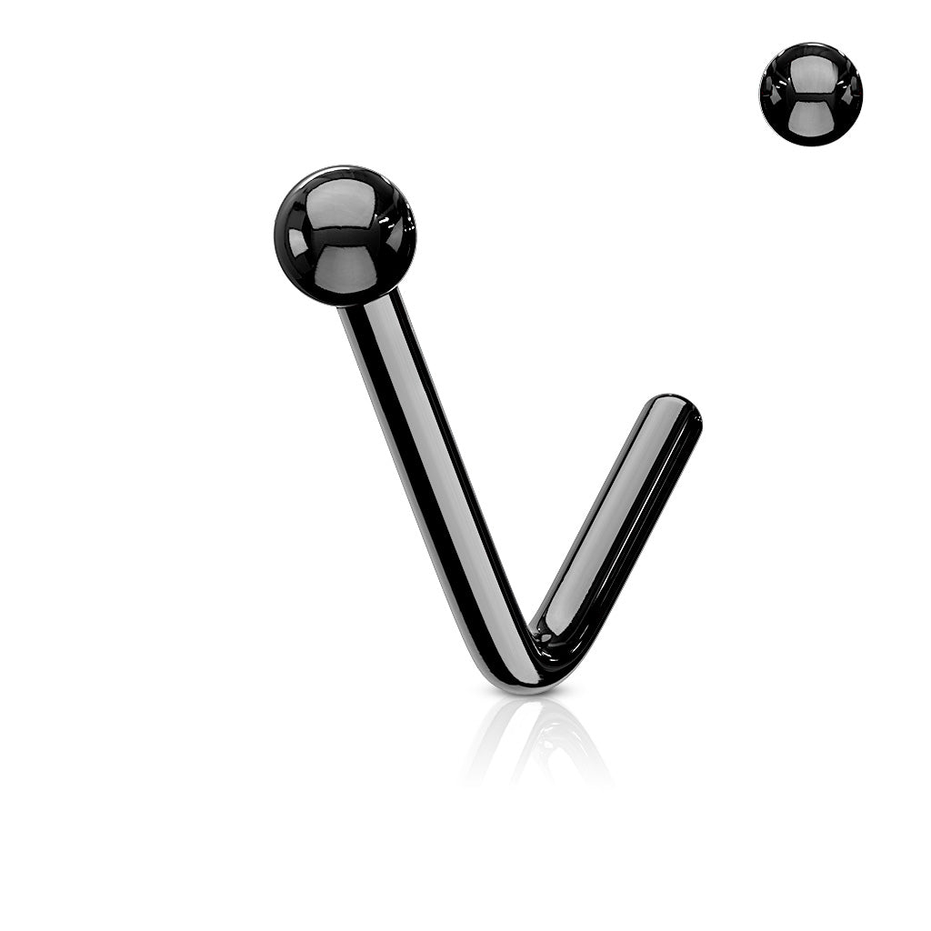 Ball Top Surgical Steel L Bend Nose Stud