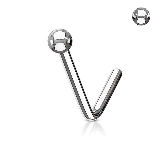 Ball Top Surgical Steel L Bend Nose Stud