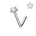 Star CZ Surgical Steel Nose L Bend