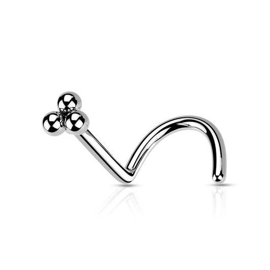 Ball Cluster Top 316L Surgical Steel Nose Screw Rings