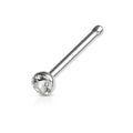 Bezel Set Round CZ Surgical Steel Ball Back Nose Stud