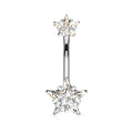 Surgical Steel CZ Star Belly