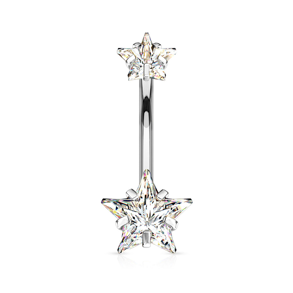 Surgical Steel CZ Star Belly