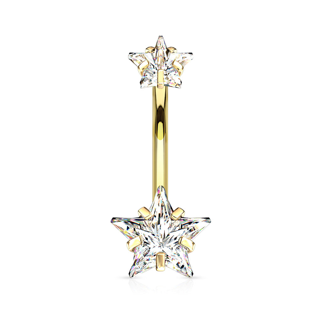 Surgical Steel CZ Star Belly