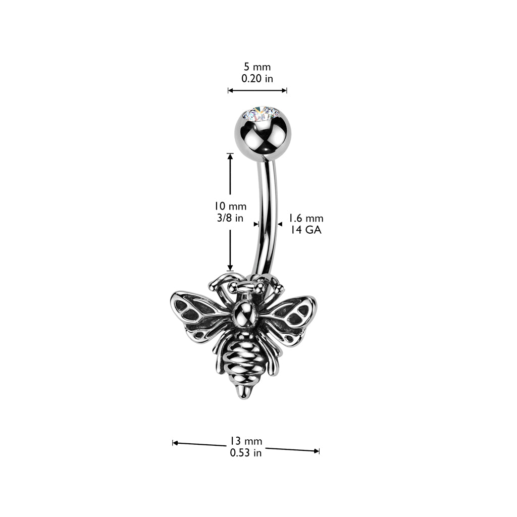 Surgical Steel Belly Bar Bee