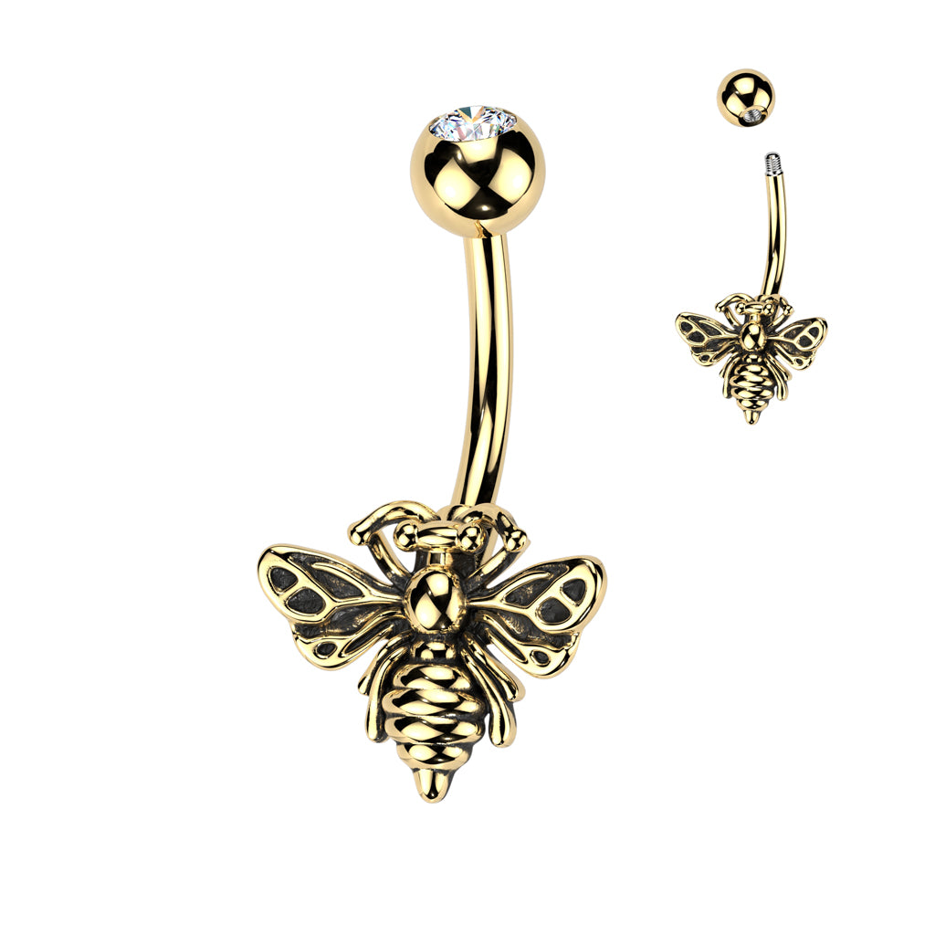 Surgical Steel Belly Bar Bee