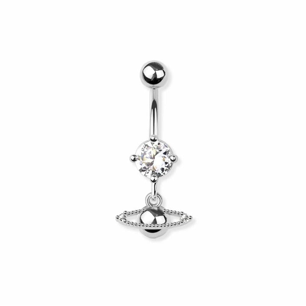 Surgical Steel Saturn Dangle Belly Bar