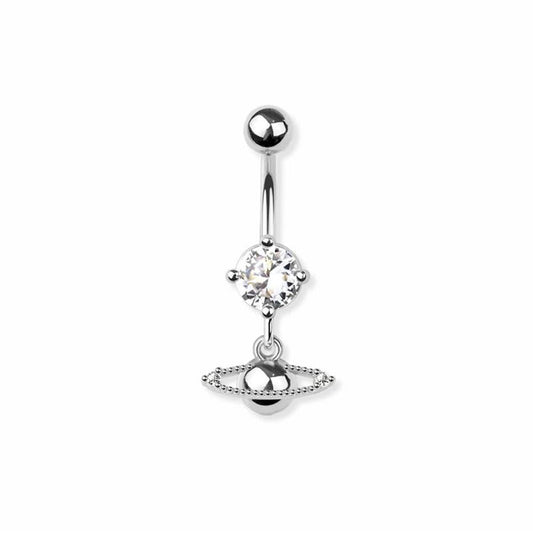 Surgical Steel Saturn Dangle Belly Bar