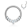 Lined CZ Fan Hinged Ring