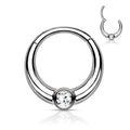 Single Front Facing Gem Hinged Ring