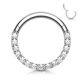 Front Facing CZ Paved Hinged Ring