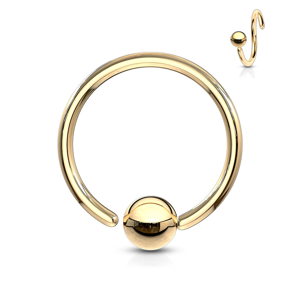 16g Surgical Steel Ball Attached Ring