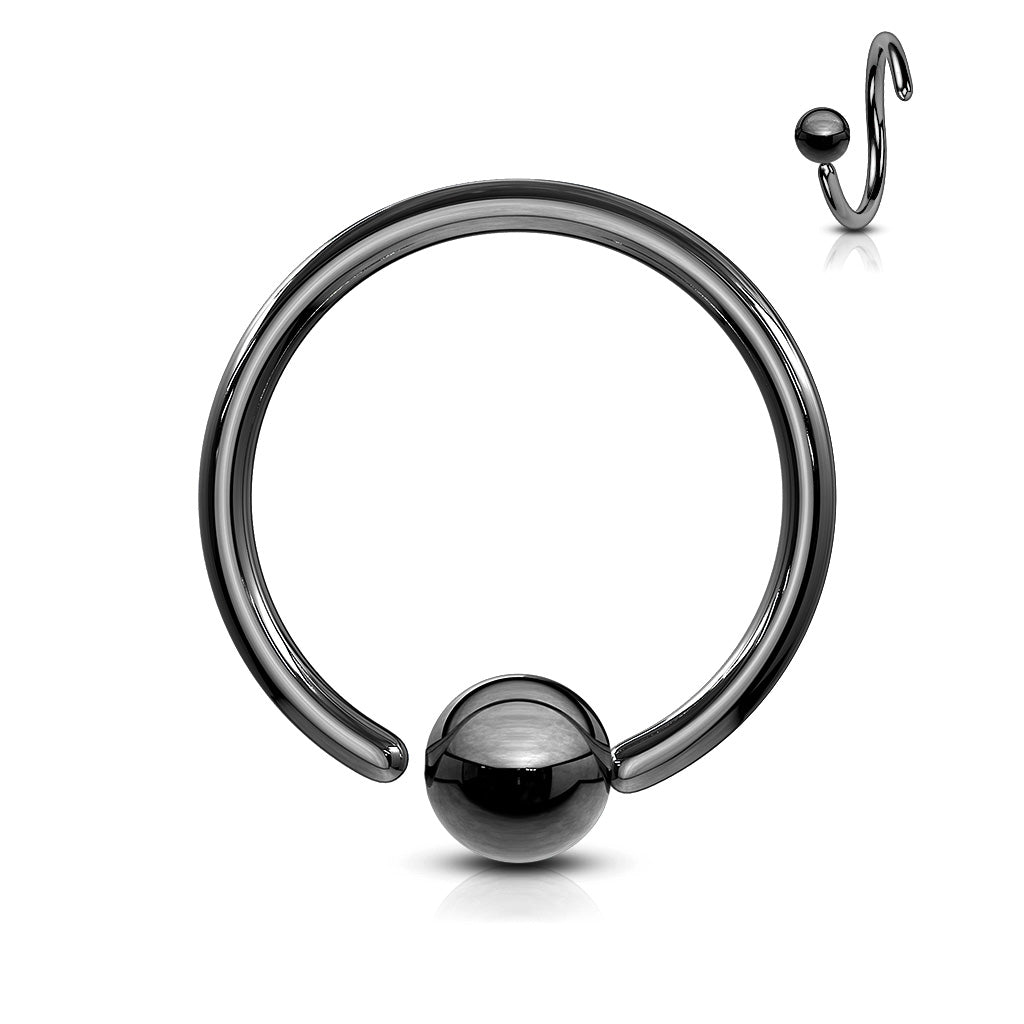 16g Surgical Steel Ball Attached Ring