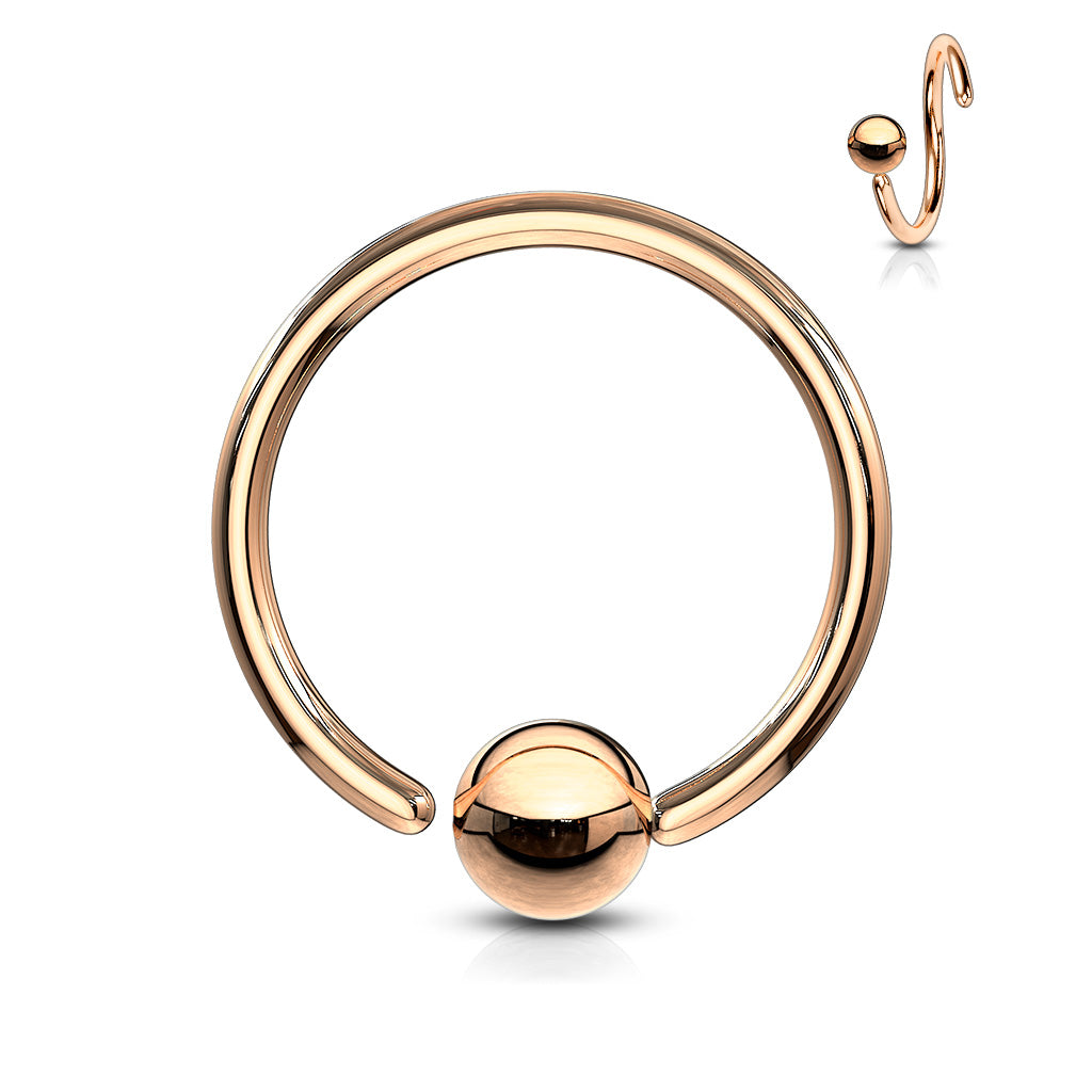 16g Surgical Steel Ball Attached Ring