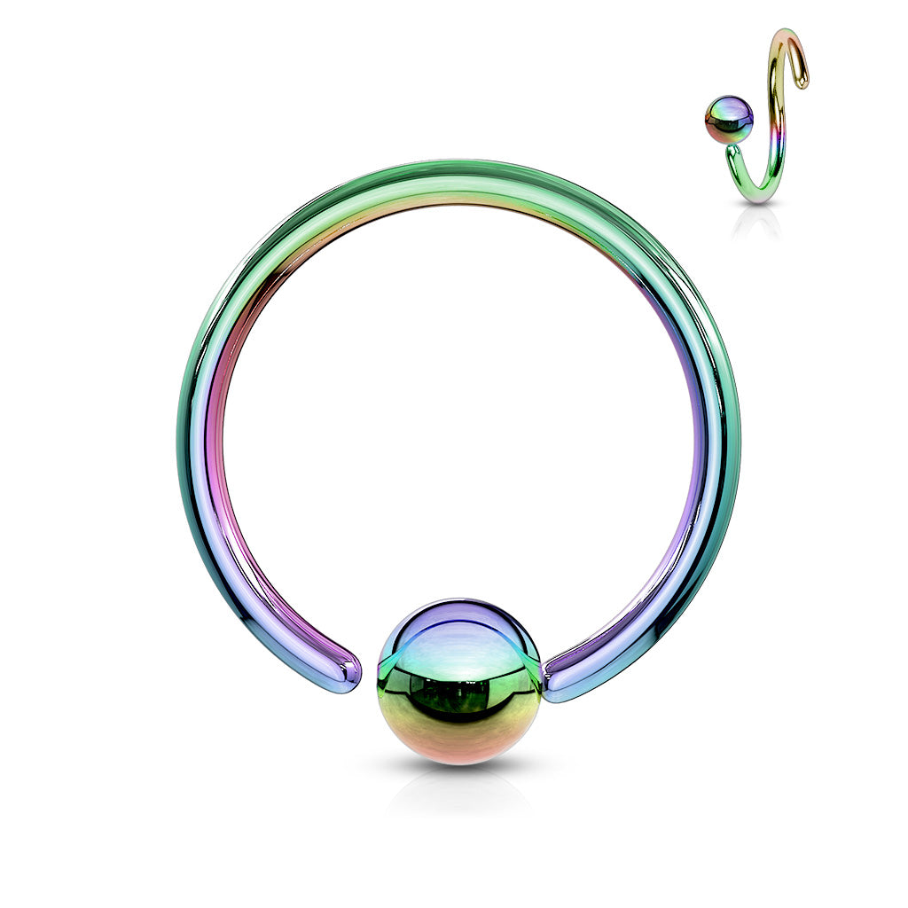 16g Surgical Steel Ball Attached Ring