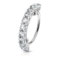 Half Circle Lined CZ Surgical Steel Bendable Ring