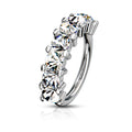 7 Gem Lined Set Surgical Steel Bendable Hoop