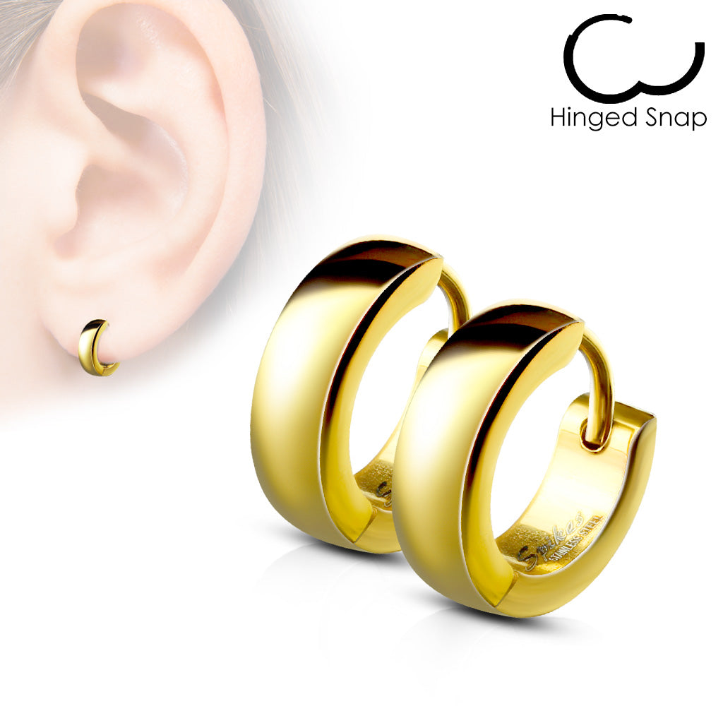 Stainless Steel Dome Huggie Earring