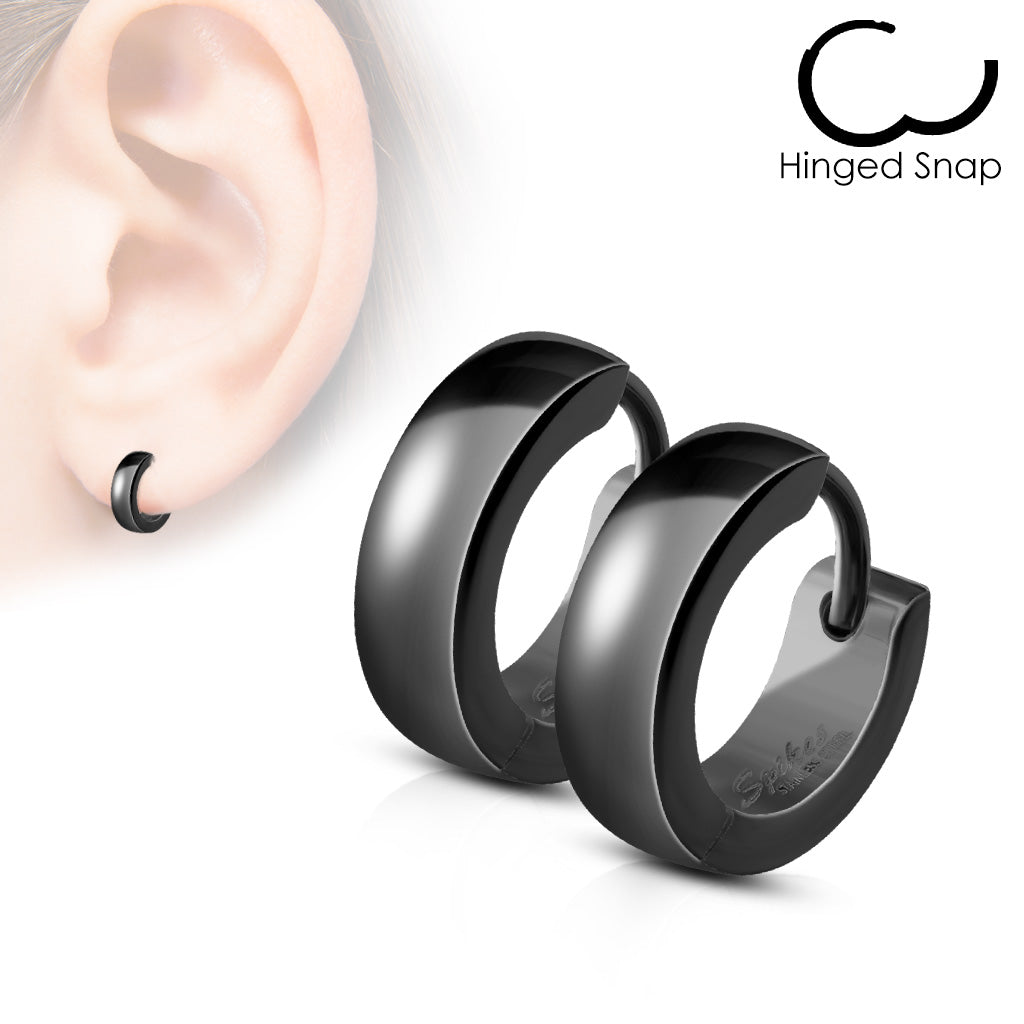 Stainless Steel Dome Huggie Earring