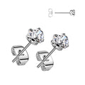Stainless Steel Heart CZ Studs