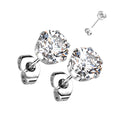 Stainless Steel Round CZ Studs