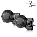 Stainless Steel Round Black CZ Studs