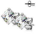 Stainless Steel Square CZ Studs