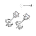 Stainless Steel Star CZ Studs