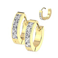 Stainless Steel CZ Hinged Hoop Earrings