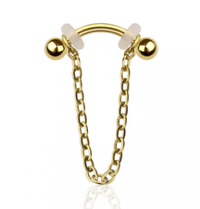 Surgical Steel Curved Bar With Chain