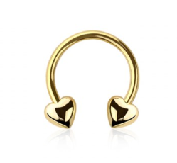 Surgical Steel Horseshoe Heart Ends