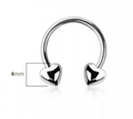 Surgical Steel Horseshoe Heart Ends
