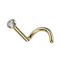 Titanium Bezel CZ Nose Stud - Screw
