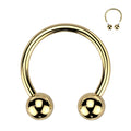 Surgical Steel Internally Threaded Horseshoe - Gold