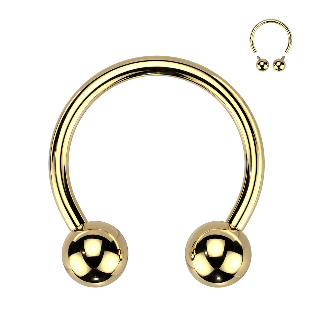 Surgical Steel Internally Threaded Horseshoe - Gold