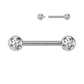 Titanium CZ Barbell - D5