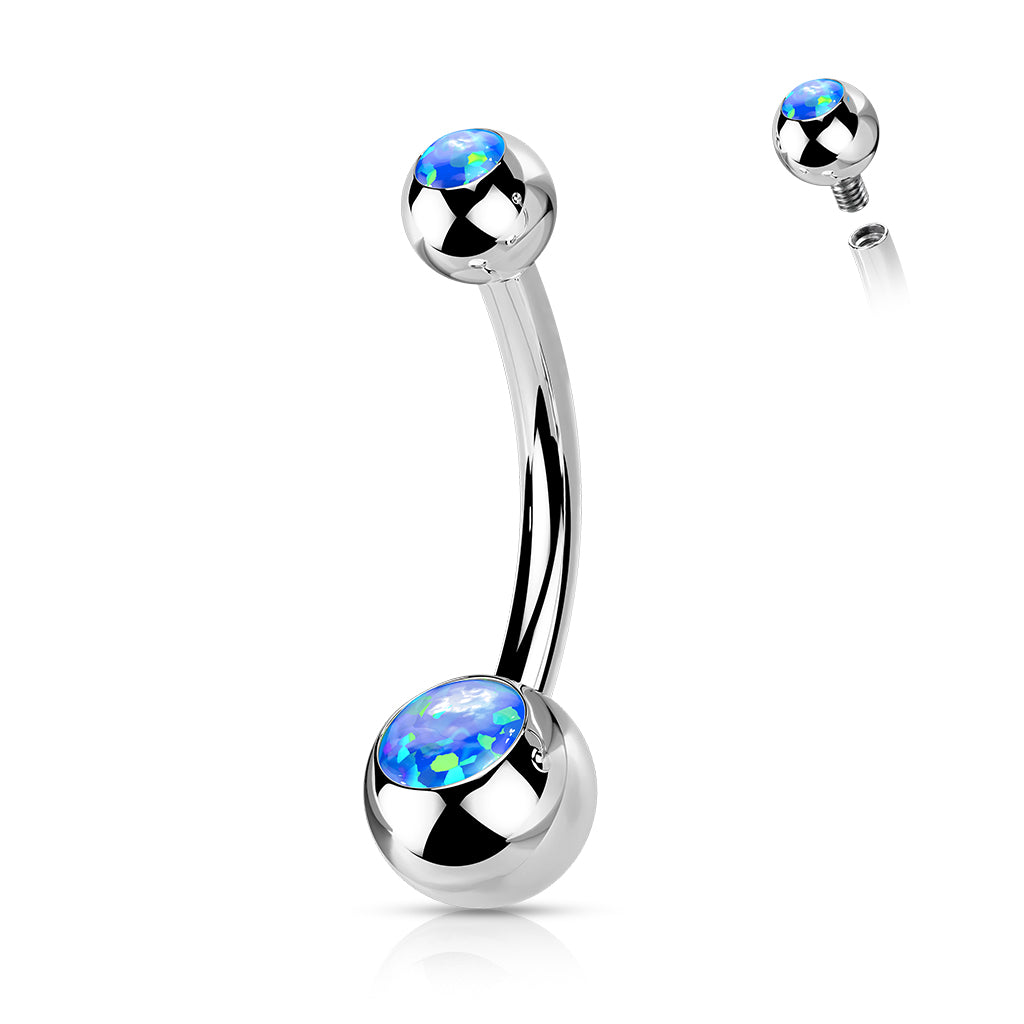 Dainty Opal Belly Bar - C13