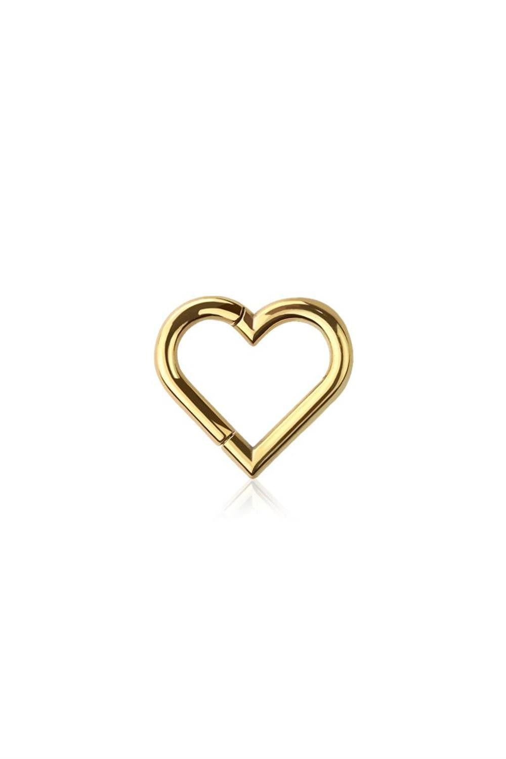 Surgical Steel Heart Hinged Ring