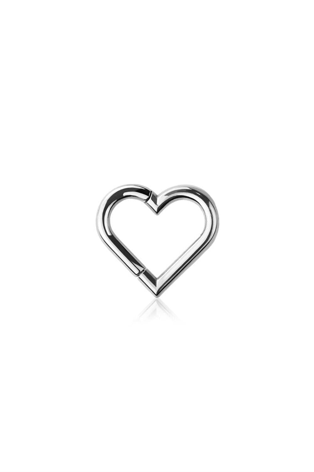 Surgical Steel Heart Hinged Ring