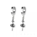 Stainless Steel Hoop - Skull Dagger Dangle