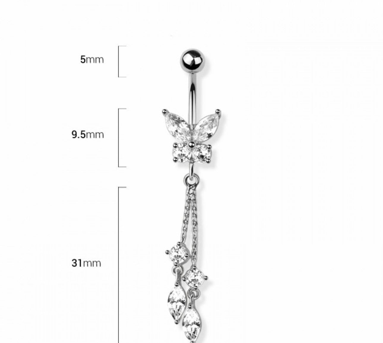 Chain Butterfly - Belly Bar - P10