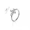 Surgical Steel CZ Paved Cross Nose Ring