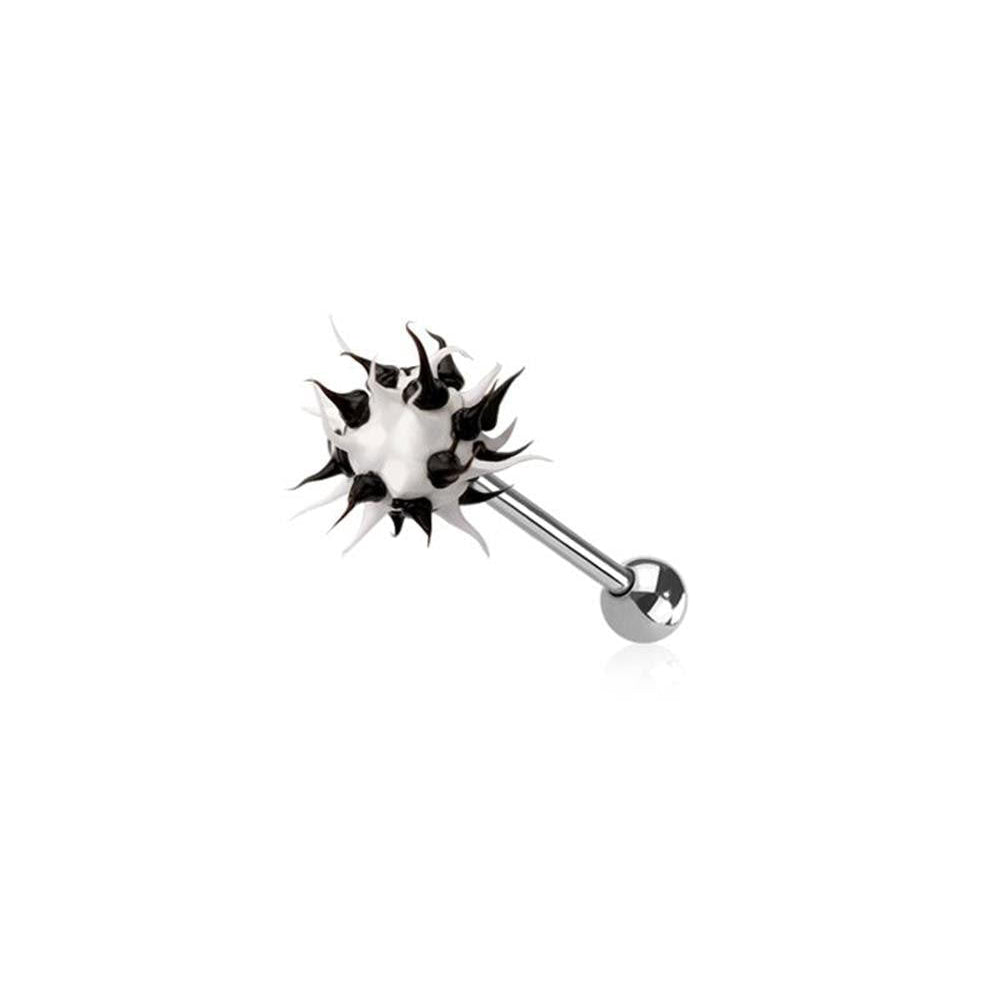 Surgical Steel Tongue Bar with Soft Silicone Spikes