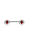 Surgical Steel Nipple Bar Heart Spider Ends