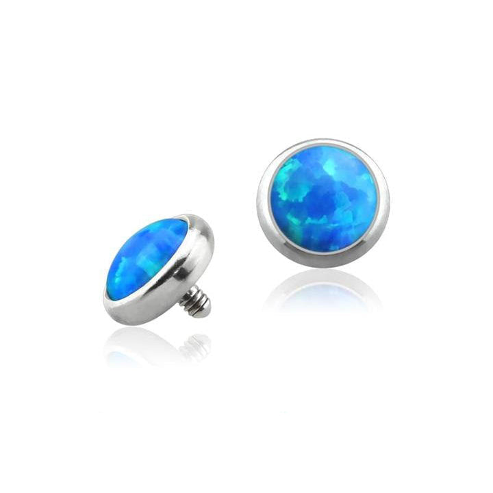 Surgical Steel Opal Bezel Set Gem Top