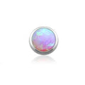 Surgical Steel Opal Bezel Set Gem Top