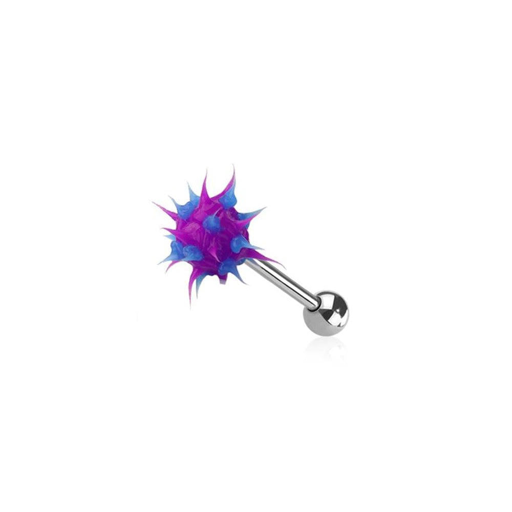 Surgical Steel Tongue Bar with Soft Silicone Spikes