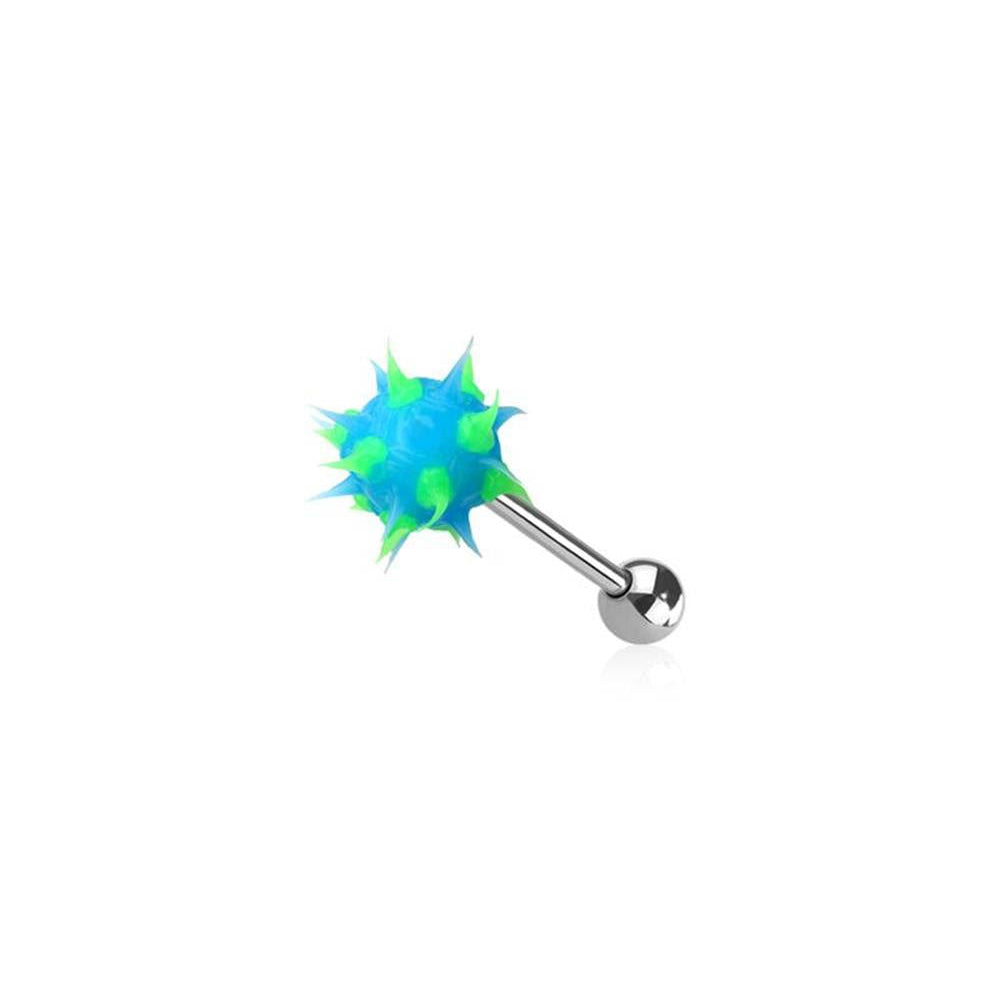 Surgical Steel Tongue Bar with Soft Silicone Spikes